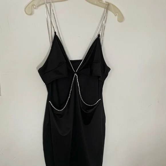 SHEIN | Dresses | Black Cutout Rhinestone Party Dress | Poshmark